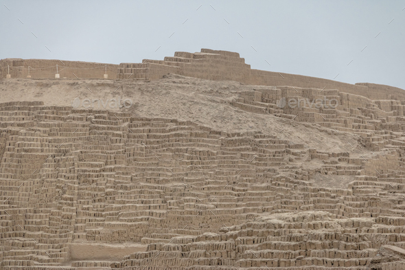 Huaca Pucllana pre-inca ruins in the Miraflores district - Lima, Peru - Stock Photo - Images