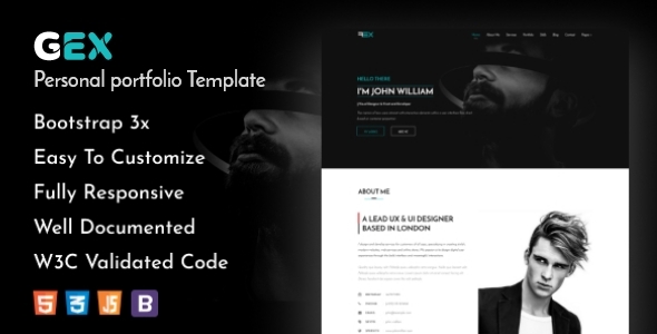 Gex - Personal Portfolio HTML Template