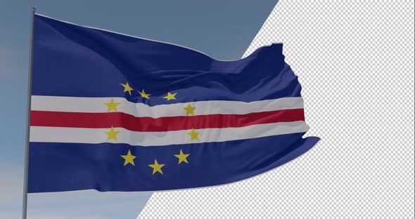 flag Cape Verde patriotism national freedom, seamless loop, alpha channel alt