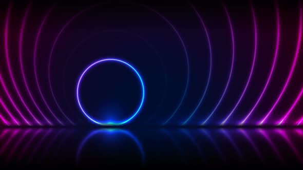Blue Ultraviolet Neon Laser Circles