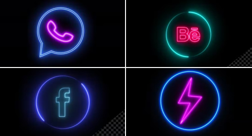 Social Media Icon Neon