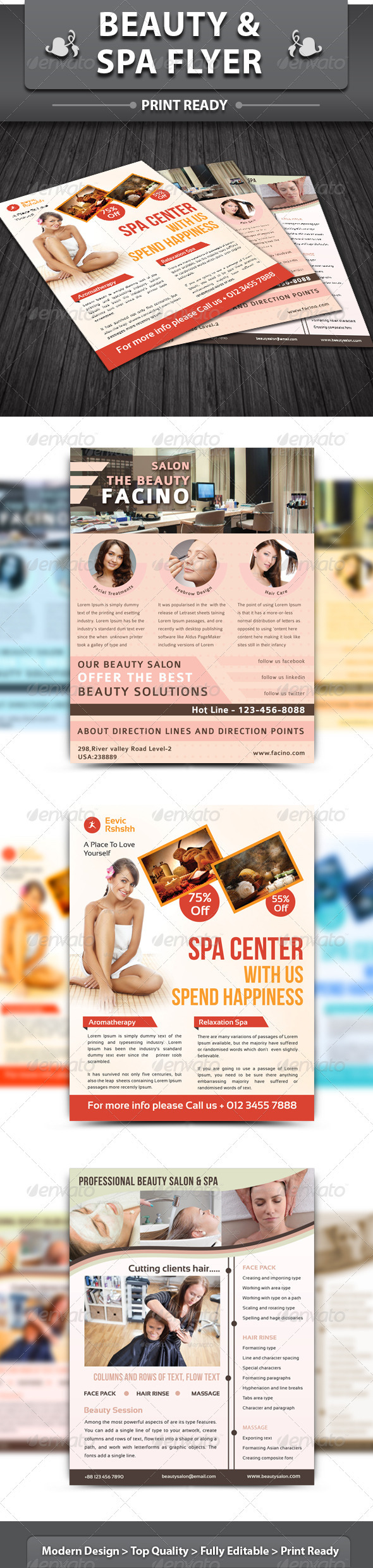 Spa & Beauty Saloon Flyer | Bundle 1 - Corporate Flyers