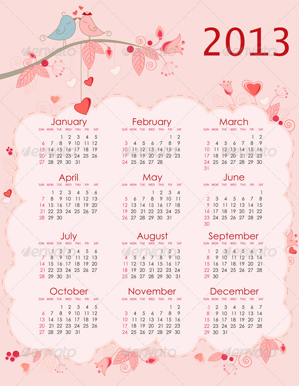 Calendar for 2013 - Miscellaneous Vectors
