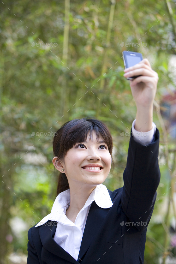 Woman on cell phone - Stock Photo - Images
