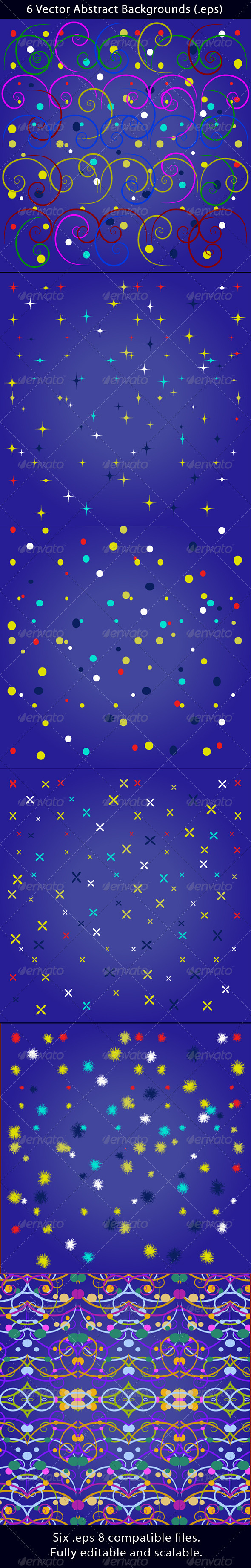 6 Vector Abstract Backgrounds - Backgrounds Decorative