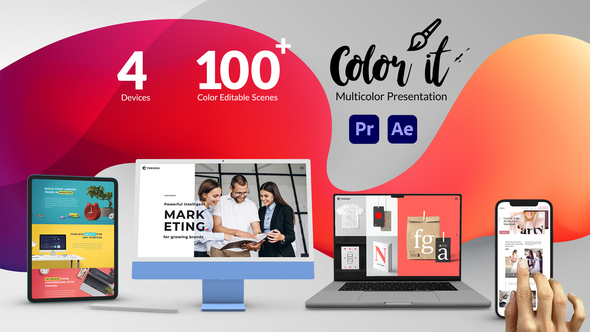 Color it - Multicolor Web and App Promo Product Promo template preview