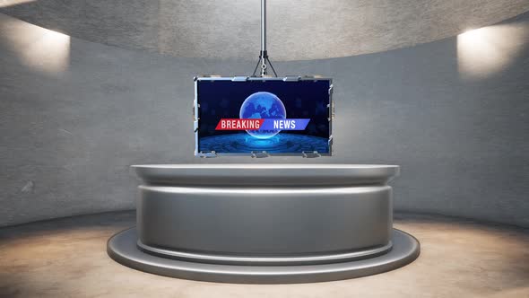 3D Virtual News Studio Background A50044 alt