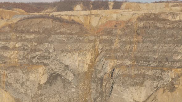 Open-pit mine soil layers 4K 2160p 30fps UltraHD footage - Polluted area with mineral flotation and  alt