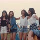 Group of Asia best friends teenagers give high five and dancing enjoy with guitar music. - VideoHive Item for Sale