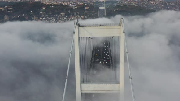 Aerial view of Patih Sultan Mehmet Koprusu, Istanbul, Turkey. alt