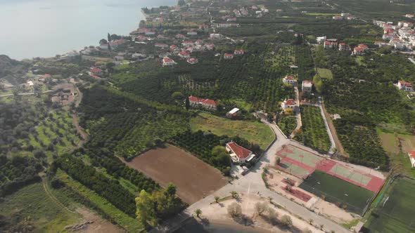Aerial View of Beautiful Greek Village alt