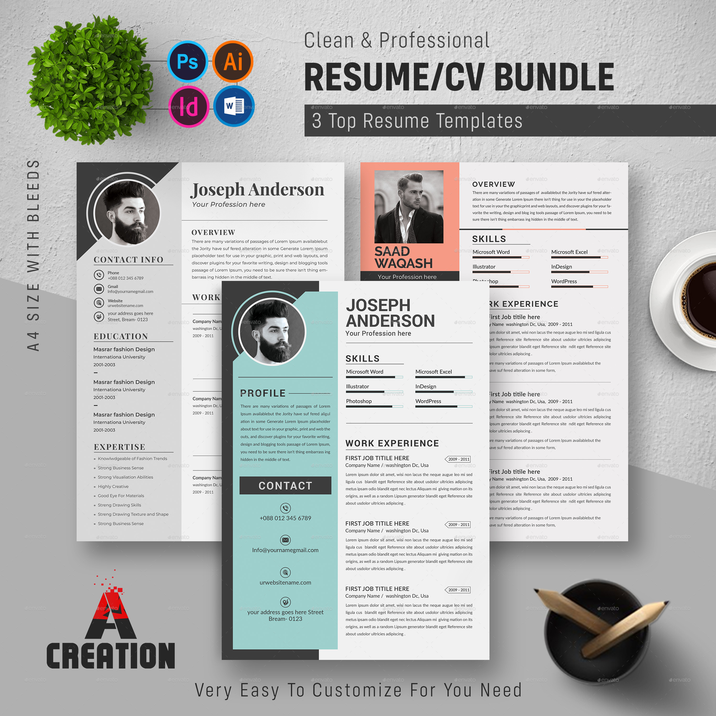 Resume Bundle, Print Templates | GraphicRiver