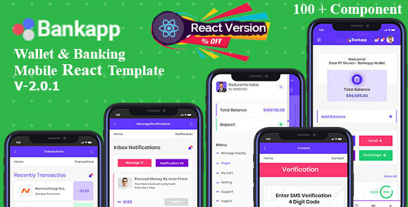 Excellent Bankapp - Mobilekit Wallet & Banking React JS Mobile Template With RTL