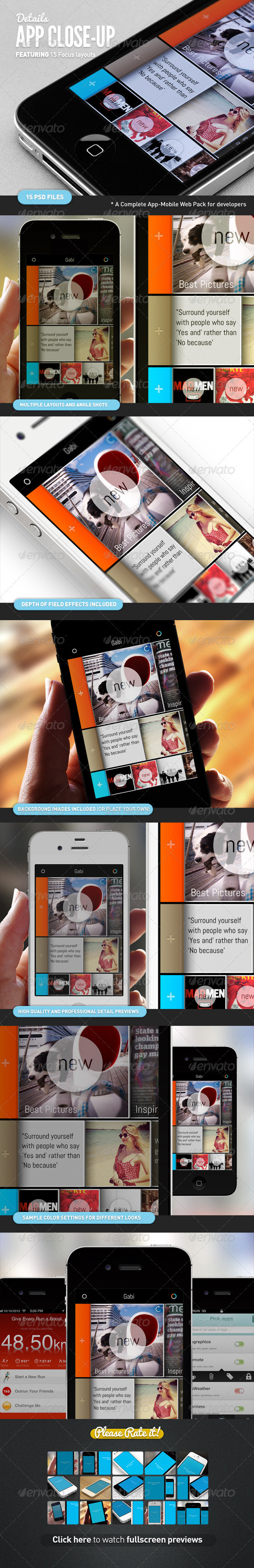 App UI Close-Up Mock-Up - Mobile Displays