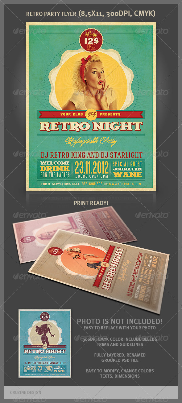 Retro Party Flyer Template - Events Flyers