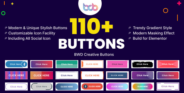 BWD creative buttons elementor addon