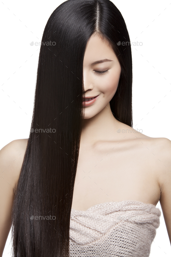 Young Woman With Long Silky Hair