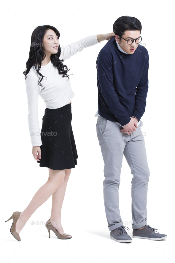 Humorous young couple - Stock Photo - Images
