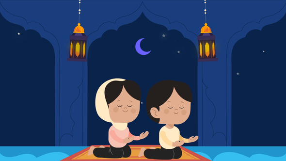 Ramadan and Eid Greetings Logo Stings template preview