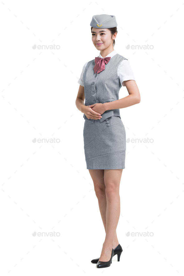 Portrait of smiling airline stewardess