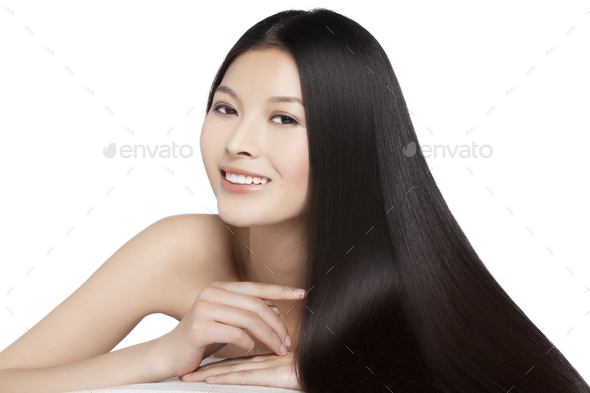 Young Woman With Long Silky Hair