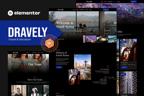 Dravely - Travel & Vacation Elementor Template Kit