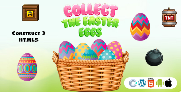 Collect The Easter Eggs v2 (Construct 3 | C3P | HTML5) Easter Game