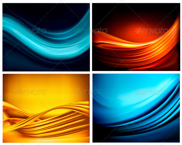 Set of Business Elegant Coloful Abstract Background - Backgrounds Business