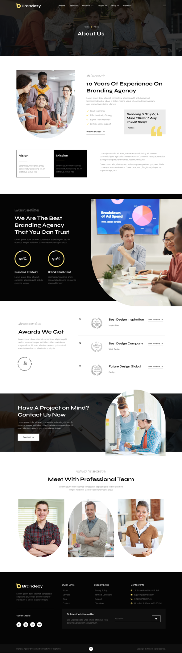 Brandezy ? Branding Agency & Creative Studio Elementor Template Kit