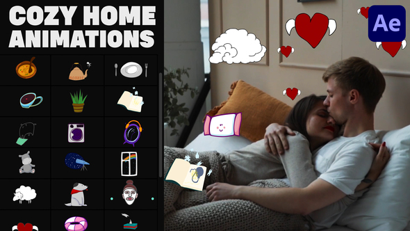 Cozy Home Stickers for After Effects