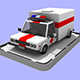 Cartoon Low Poly Ambulance Car