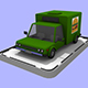 Cartoon Low Poly Food Delivery Truck