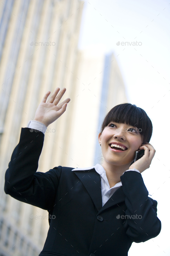 Woman on cell phone - Stock Photo - Images
