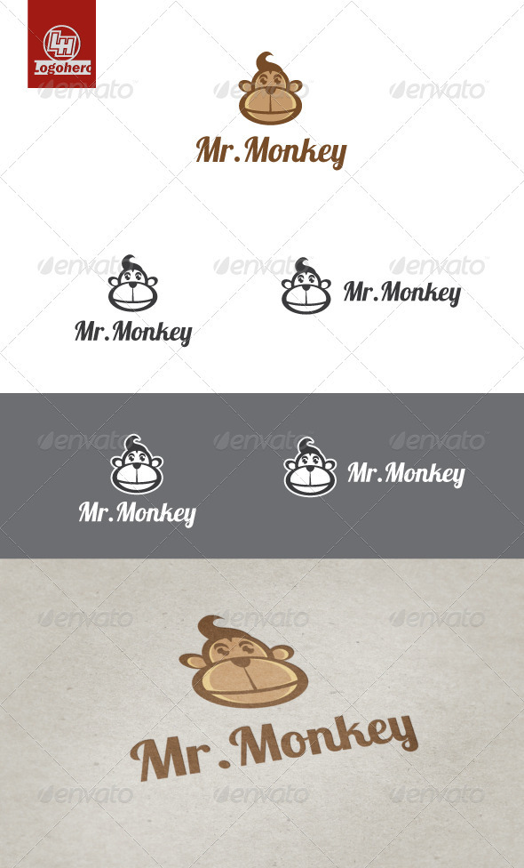 Mr. Monkey Logo Template - Animals Logo Templates