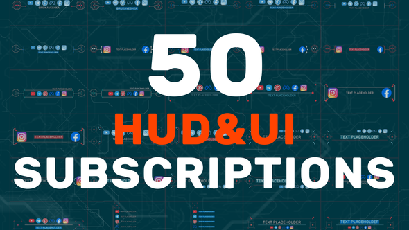 50 HUD UI Subscriptions Elements template preview