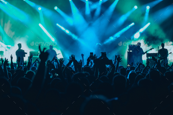 Concert crowd on a music concert - Stock Photo - Images