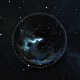 360 degree full sphere panoramic space background with starfield and nebula, equirectangular