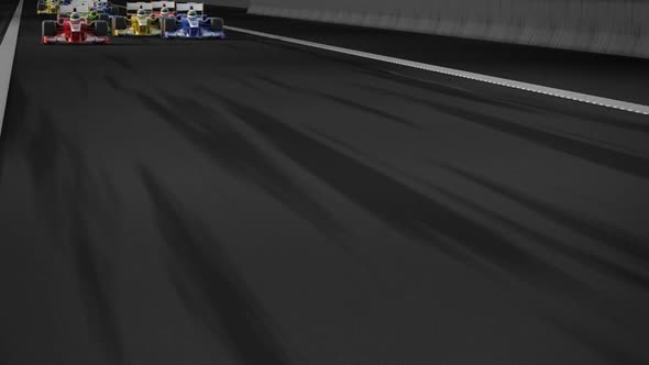 Animation of the final circuit in Formula 1 cars high-speed racing. HD alt