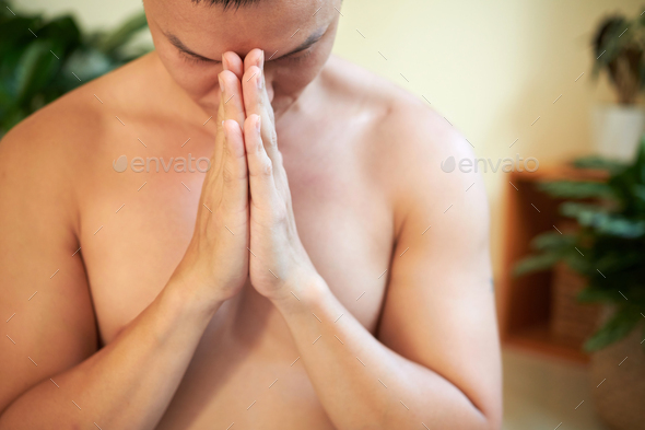 Man Praying During Morning Meditation