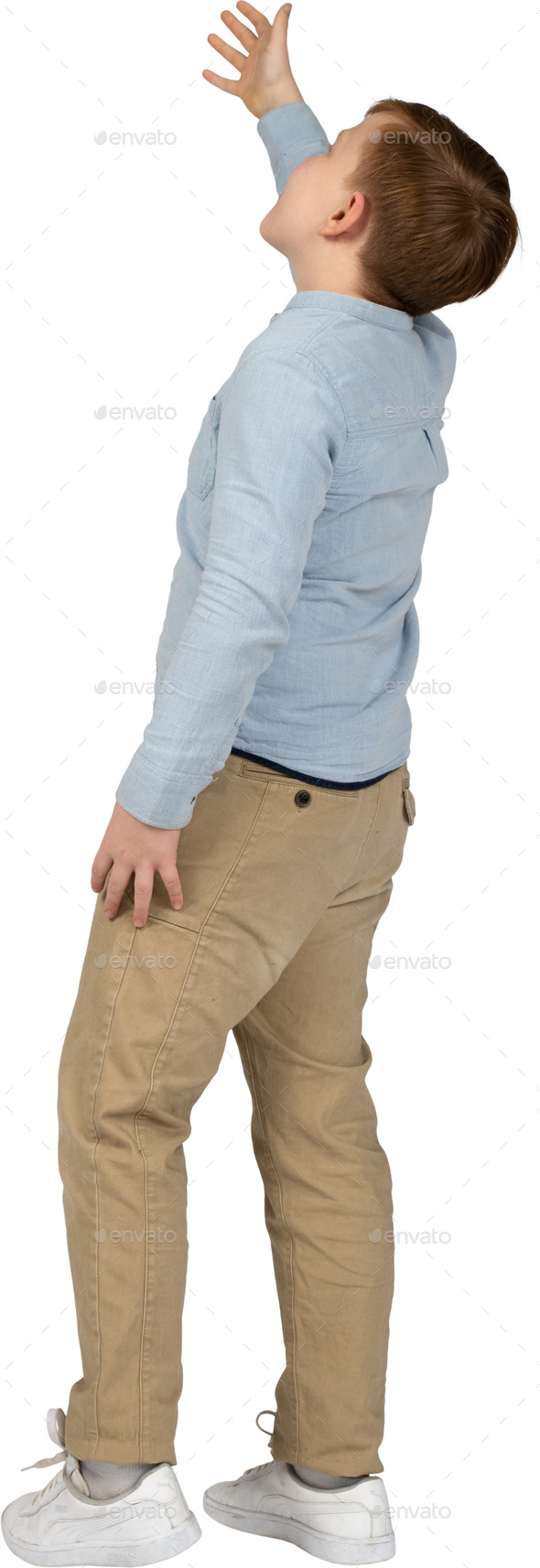 A Young Boy Is Standing With His Hand On His Head Stock Photo By Icons8