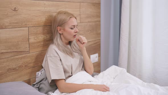 COVID19 Woman Has Shortness of Breath Coronavirus Cough Breathing Problem