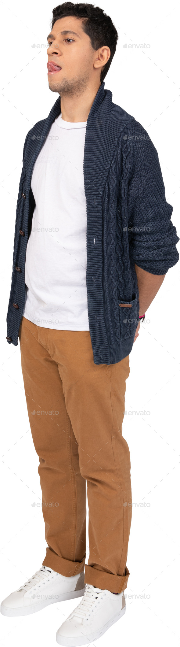 a man wearing brown pants and a blue jacket Stock Photo by Icons8   PhotoDune