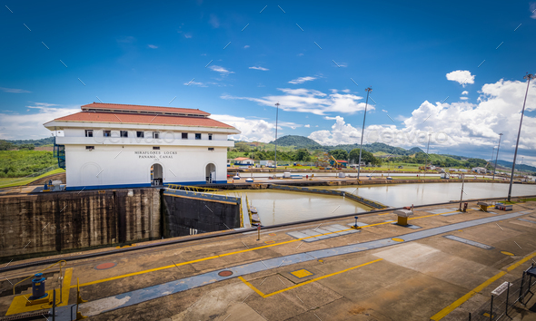 Miraflores Locks at Panama Canal - Panama City, Panama - Stock Photo - Images