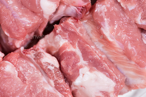 Close up pack raw pork rib - Stock Photo - Images