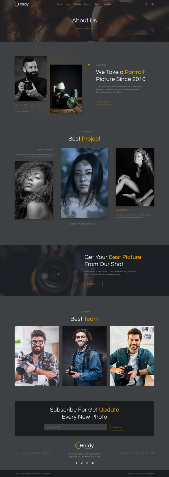 Hardy ? Photography & Portfolio Elementor Template Kit