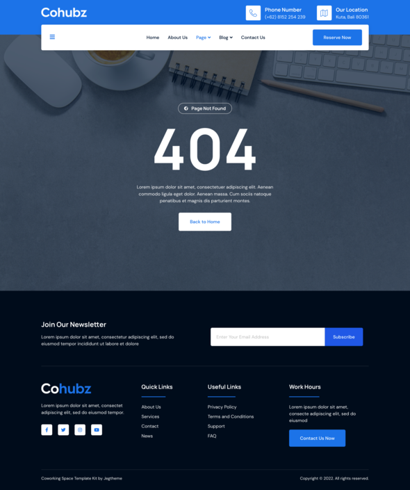 Cohubz - Creative Hub & Coworking Space Elementor Template Kit