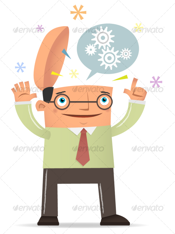 Man Thinking With Open Head - People Illustrations