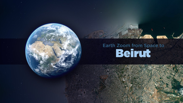 Beirut (Lebanon) Earth Zoom to the City from Space