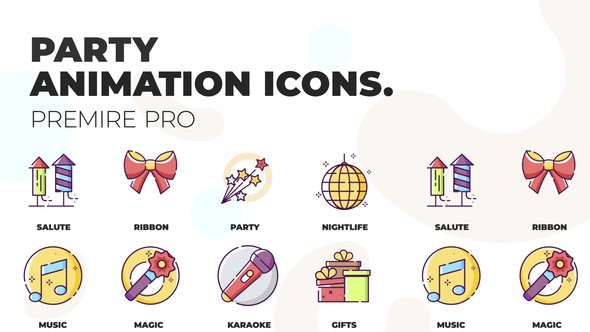 Party & Music - MOGRT Icons