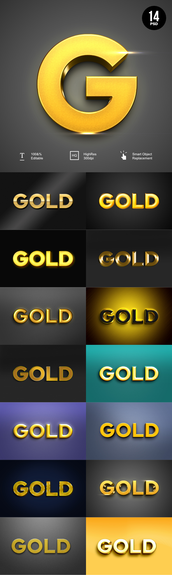 [DOWNLOAD]14 Gold Text Effect PSD
